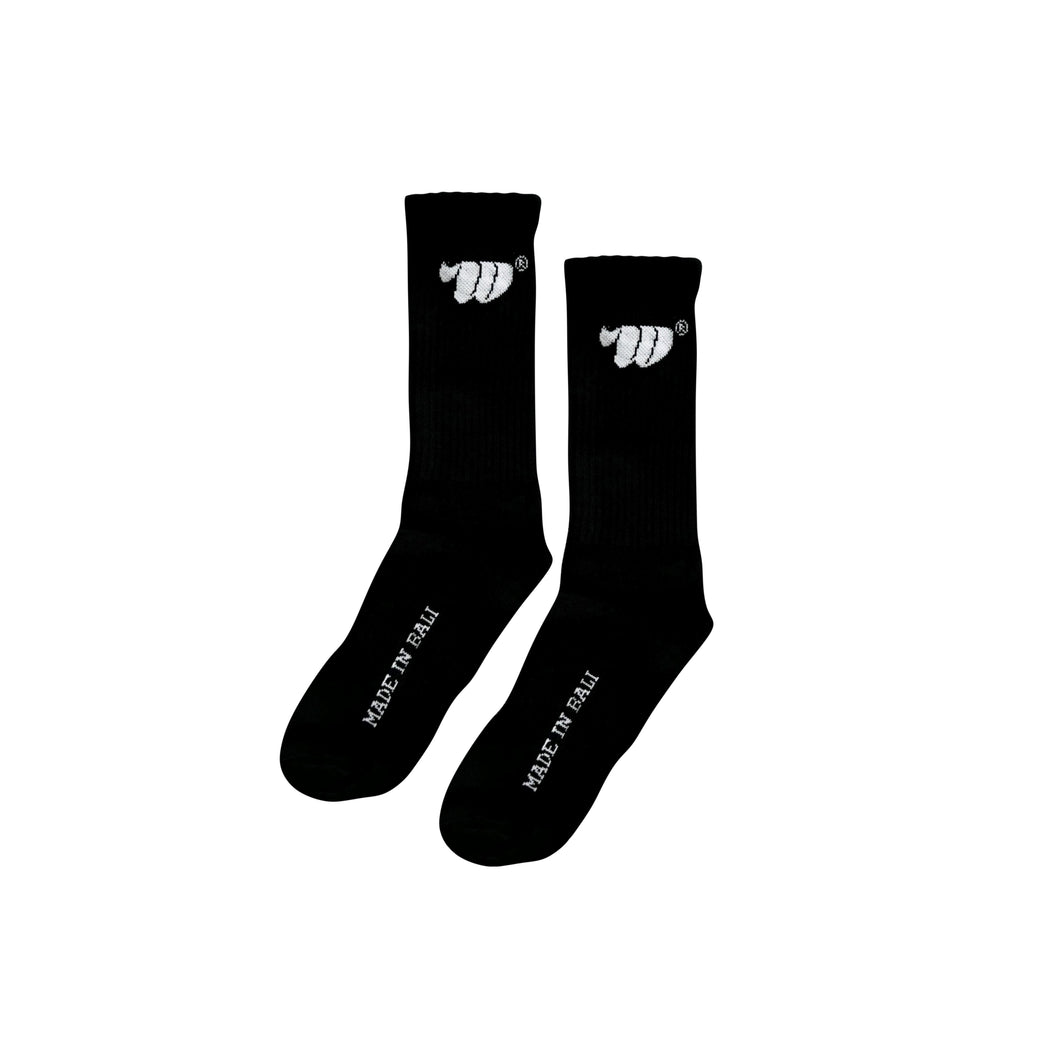 W Knitted Black Socks